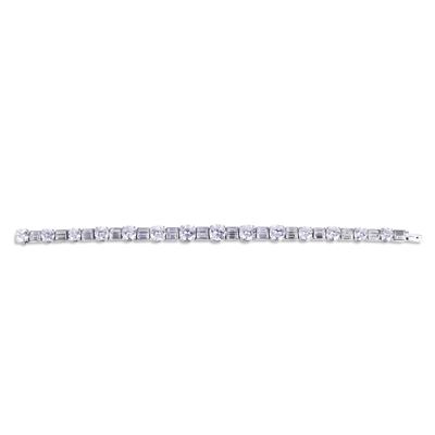 Rivière in platino con brillanti e diamanti baguette