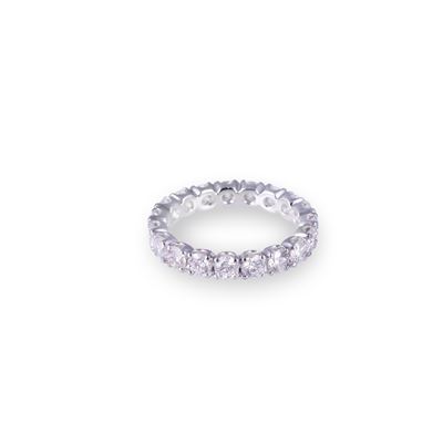 Rivière in oro bianco 18 kt con brillanti, anello