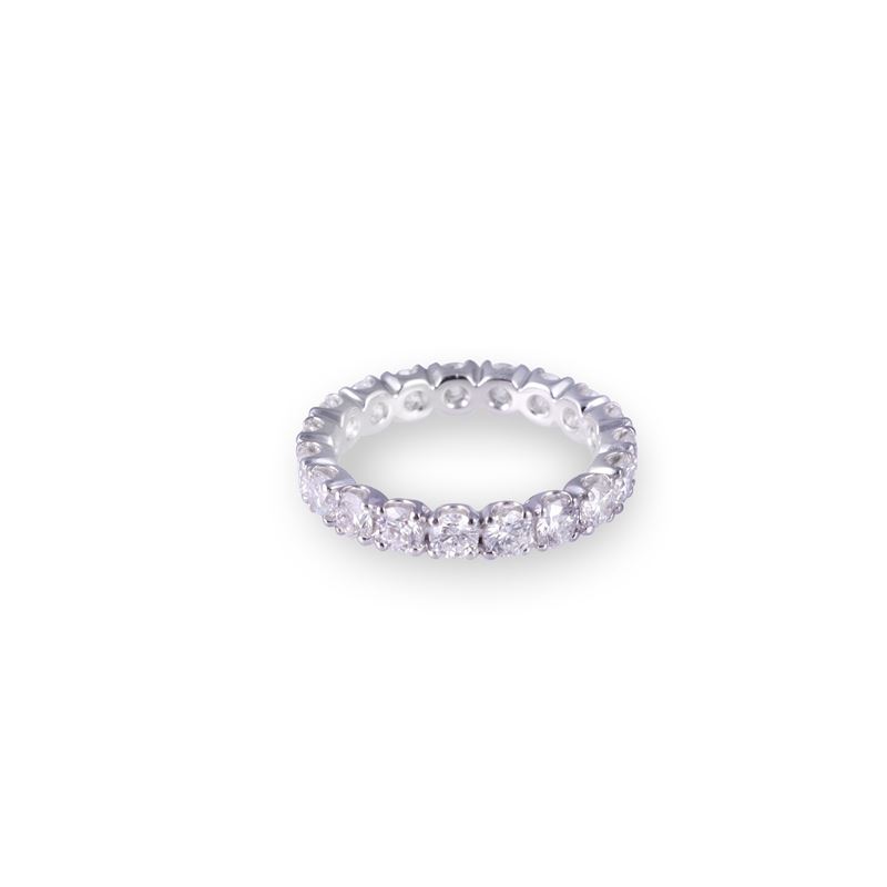 Rivière in oro bianco 18 kt con brillanti, anello