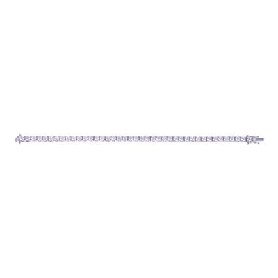 Bracciale tennis in oro bianco 18 kt con brillanti (8 ct ca.), lunghezza 18,5 cm