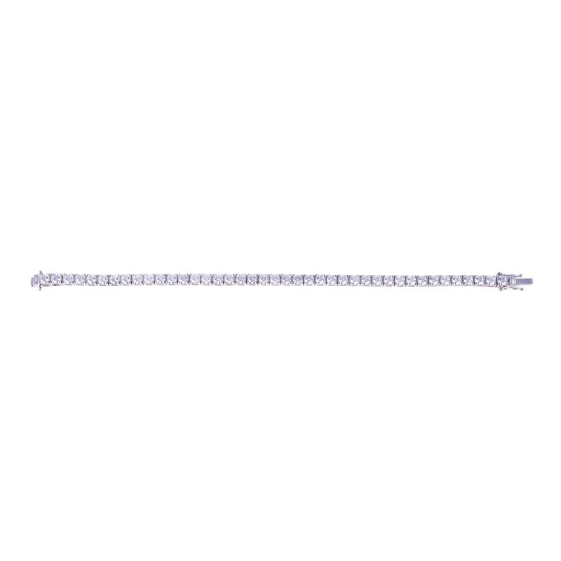 Bracciale tennis in oro bianco 18 kt con brillanti (8 ct ca.), lunghezza 18,5 cm