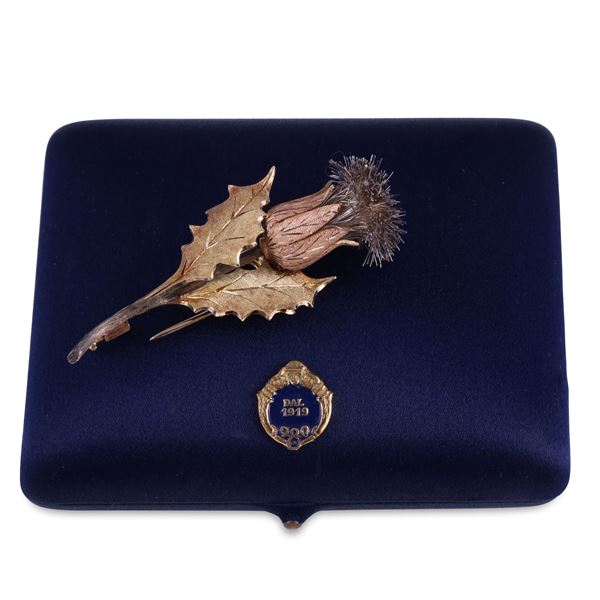 * 18KT GOLD AND SILVER BROOCH, BY MARIO BUCCELLATI