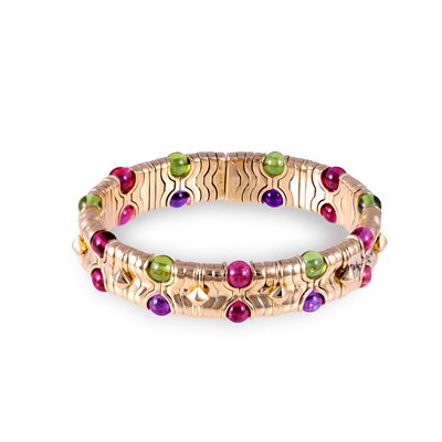 Bulgari, Bracciale “Boules” in oro giallo 18 kt con gemme sferiche girevoli