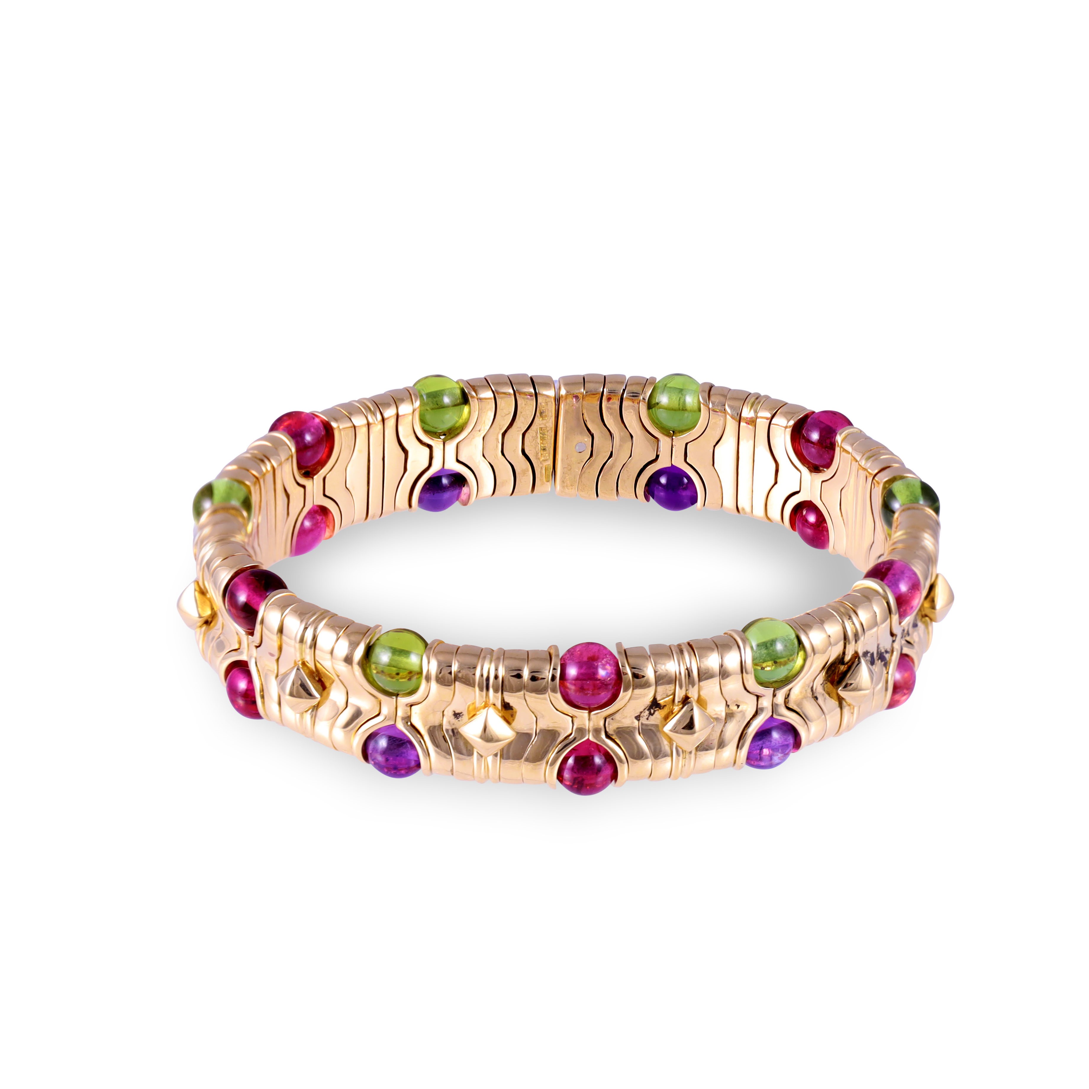 Bulgari, Bracciale “Boules” in oro giallo 18 kt con gemme sferiche girevoli