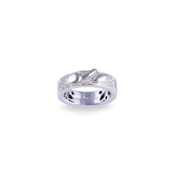 * 18KT GOLD RING SET WITH DIAMONDS, BY CHIMENTO