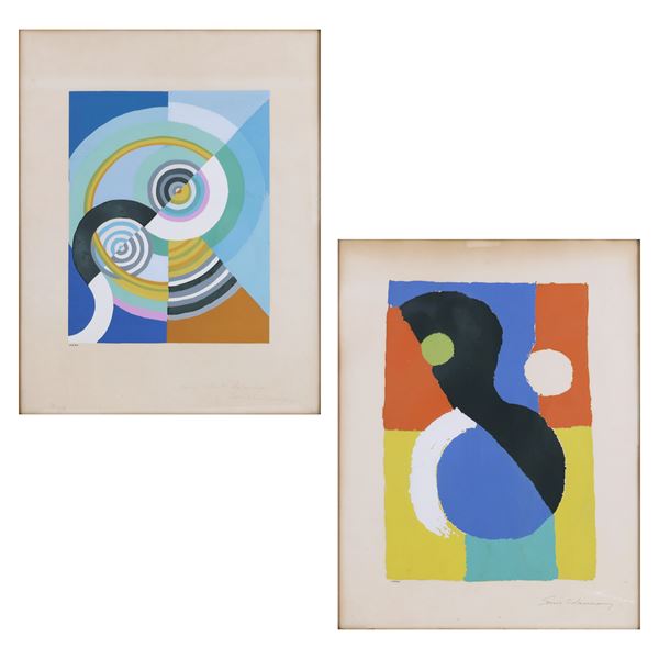 AFTER ROBERT DELAUNAY e AFTER SONIA DELAUNAY - RYTHME/3; GOUACHE 