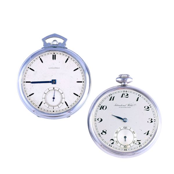 Coppia di orologi da tasca Longines e IWC 