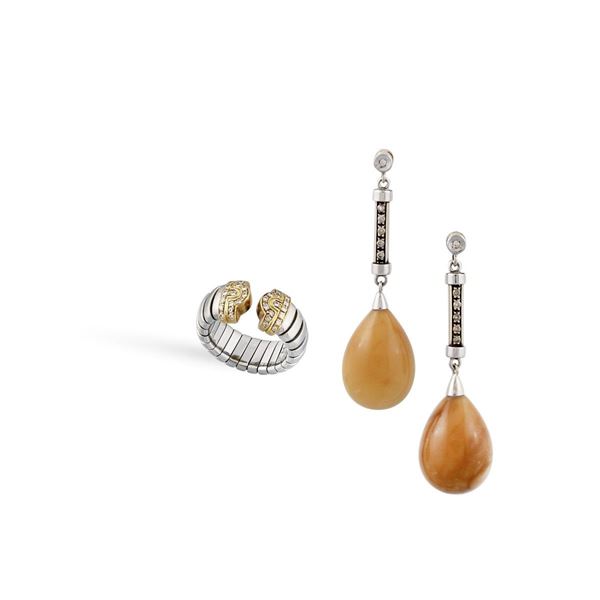 DIAMOND, AGATE AND GOLD LOT