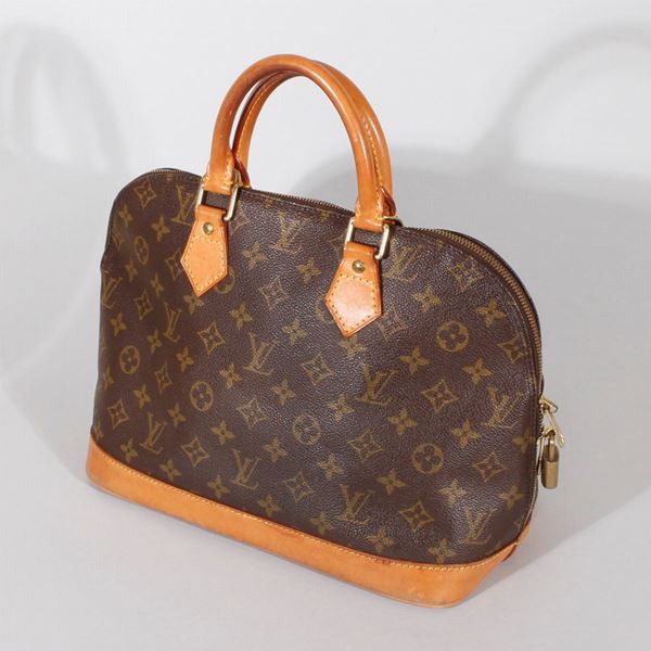 Louis Vuitton - LEATHER AND FABRIC BAG “Alma”, Louis Vuitton