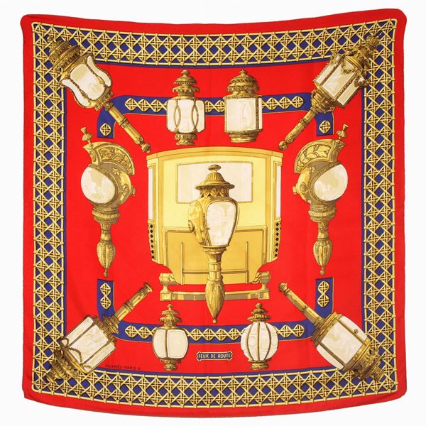Hermes : FOULARD Carré Hermès - "Feux de Route"  - Asta Gioielli, Orologi e Oggettistica - Casa d'Aste International Art Sale