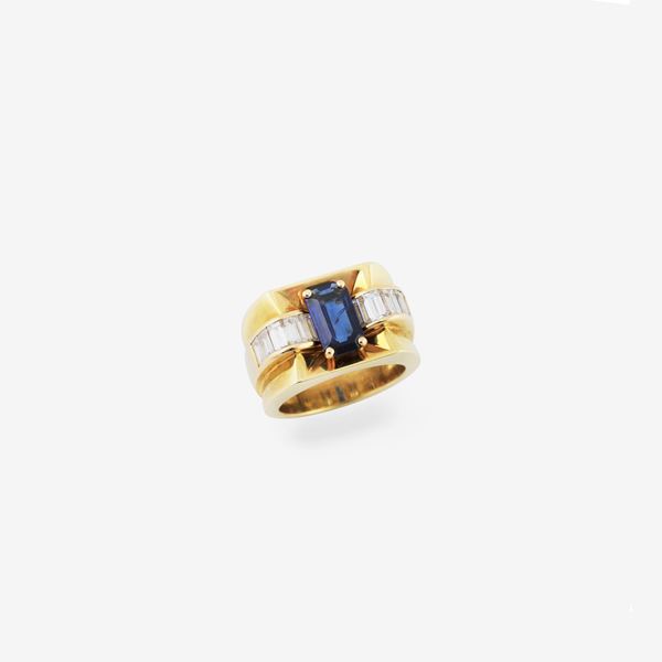 SAPPHIRE, DIAMOND AND GOLD RING  - Auction Timed Auction Jewelry and Watches - Casa d'Aste International Art Sale