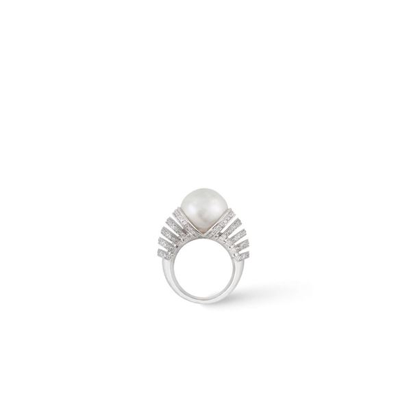 CULTURED PEARL, DIAMOND AND GOLD RING  - Auction Important Jewels and Silver - Casa d'Aste International Art Sale