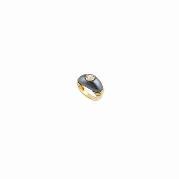 Cartier : DIAMOND, HEMATITE AND GOLD RING  - Auction Timed Auction Jewelry and Watches - Casa d'Aste International Art Sale