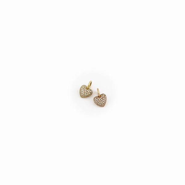 TWO DIAMOND AND GOLD CHARMS